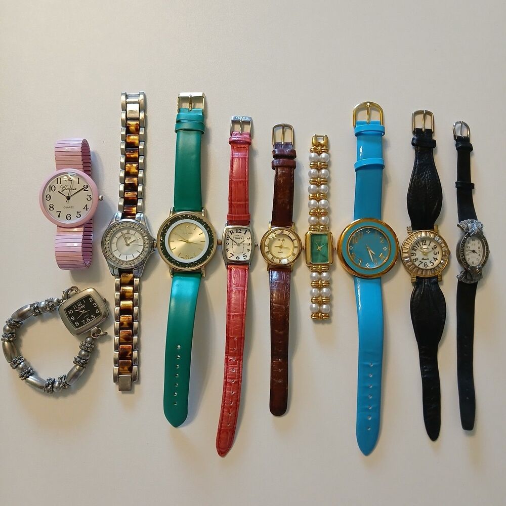 Parts/Repair Watch Lot of 10 Timex Relic Gruen Joan Rivers Strada Geneva